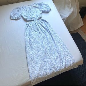 Faithfull the Brand Blue Floral Midi Dress